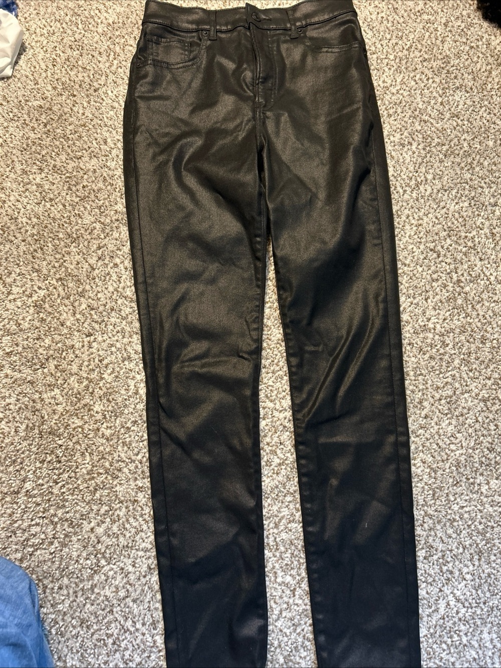 Express Black Coated Skinny Pants